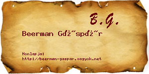 Beerman Gáspár névjegykártya